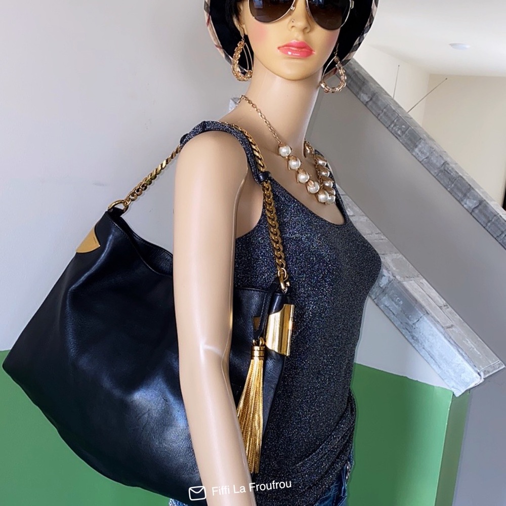 Black Leather Shoulder Bag